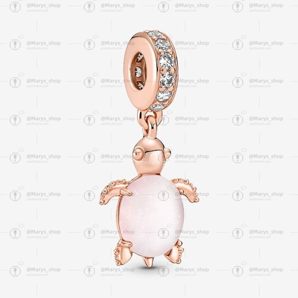 Pandora Murano Glass Pink Sea Turtle Dangle Charm - Picture 1 of 2